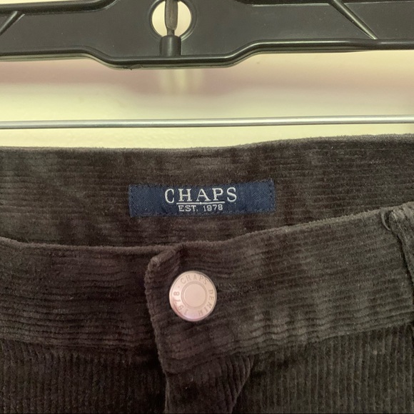 Chaps Corduroy Black Wide Leg Pants - Picture 3 of 4